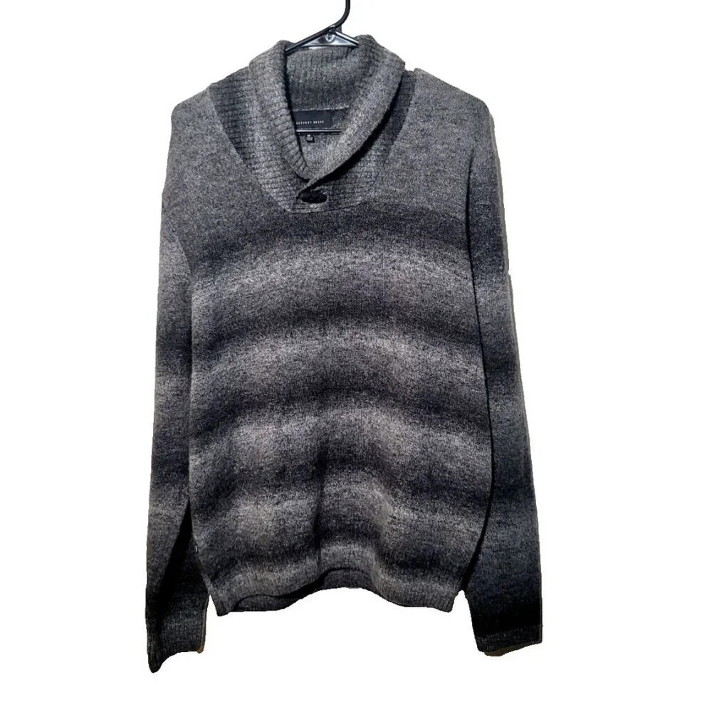 Geoffrey Beene Sweater M Pullover Stretch Wool Blend Classy Business Casual Gray